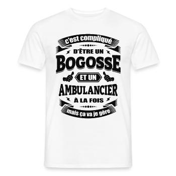 BOGOSSE ET AMBULANCIER - T-shirt homme - blanc - Devant - AI Model Male 178 dark (178cm)
