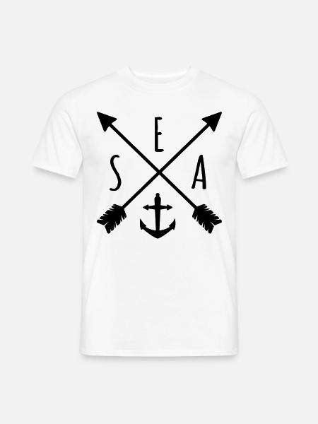 Sea Anker Pfeil - Männer T-Shirt - Weiß
