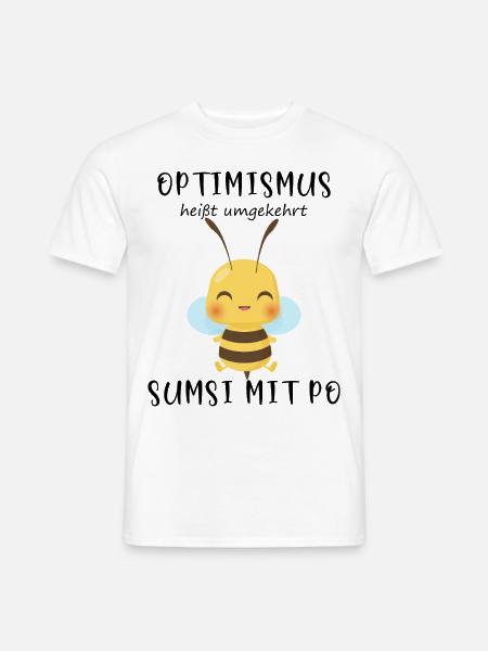 Biene Optimismus Sumsi mit Po - Männer T-Shirt - Weiß