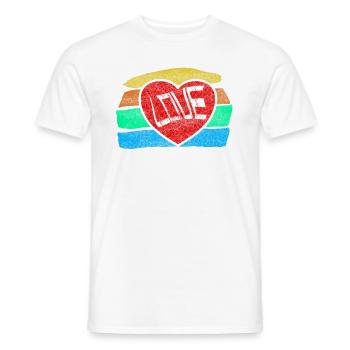 LOVE - Men's T-Shirt - white - Front - AI Model Male 178 dark (178cm)