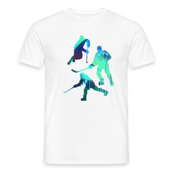 Eishockey, Hockey, Graffiti, bunt, stencil - Männer T-Shirt - Weiß - Vorne - AI Model Male 178 dark (178cm)