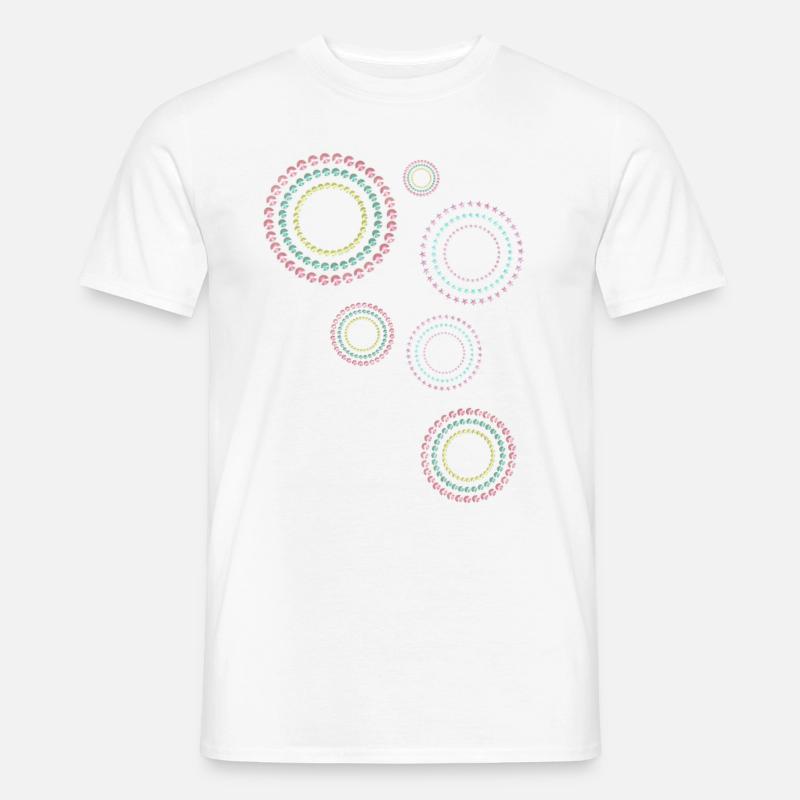 Circles, graphic patterns, patterns - Men’s T-shirt - white
