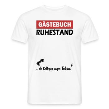 Gästebuch Ruhestand Die Kollegen Sagen Tschüss - Männer T-Shirt - Weiß - Vorne - AI Model Male 178 dark (178cm)