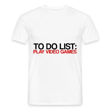 To Do List Play Video Games - Men's T-Shirt - white - Front - AI Model Male 178 dark (178cm)