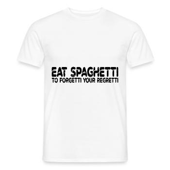Eat Spaghetti To Forgetti Your Regretti 7 - Männer T-Shirt - Weiß - Vorne - AI Model Male 178 dark (178cm)