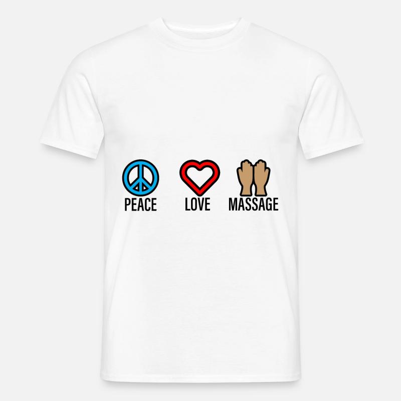 Peace Love Massage 2 - Männer T-Shirt - Weiß