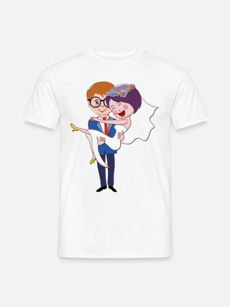 Hochzeit Ehepaar Heirat - Männer T-Shirt - Weiß
