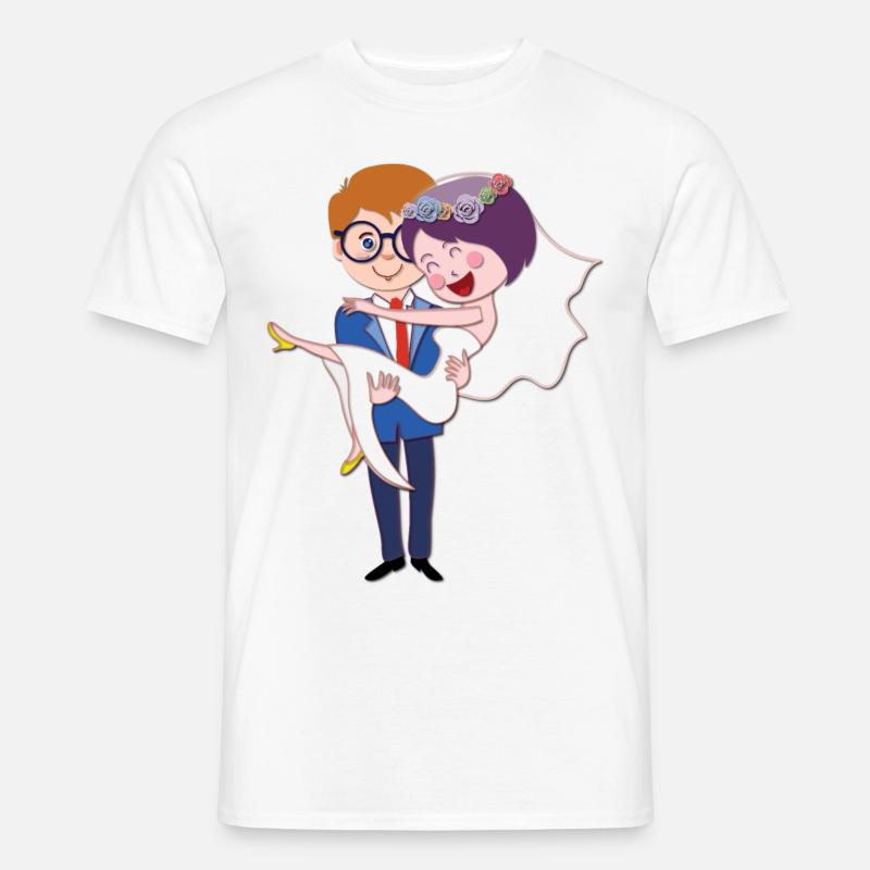 Hochzeit Ehepaar Heirat - Männer T-Shirt - Weiß