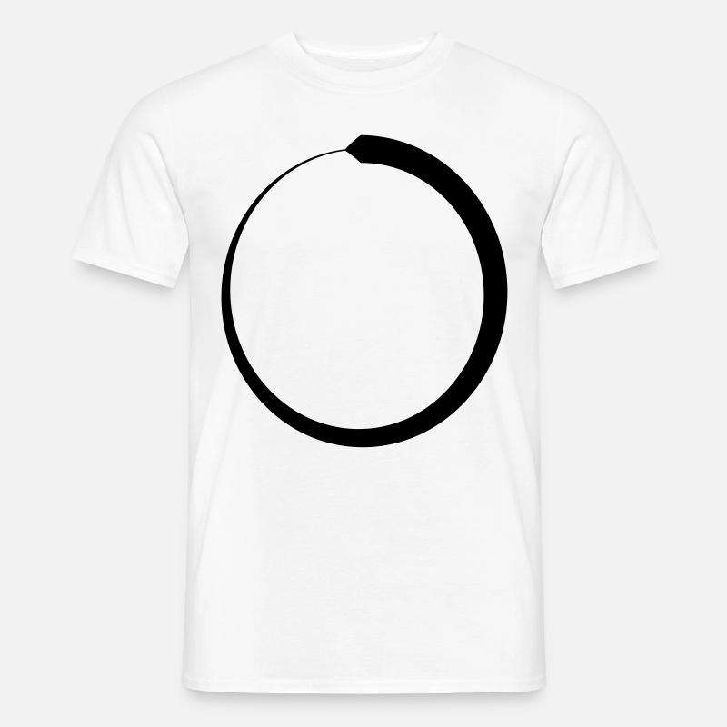 Schwarzer Kreis - Männer T-Shirt - Weiß