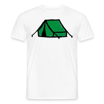 Tent Camping - Men's T-Shirt - white - Front - AI Model Male 178 dark (178cm)