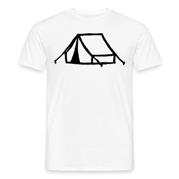 Tent Sketch Drawing - Men's T-Shirt - white - Front - AI Model Male 178 dark (178cm)