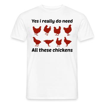 Chicken Lover Poultry Farmer Farming Farm Funny - Men's T-Shirt - white - Front - AI Model Male 178 dark (178cm)