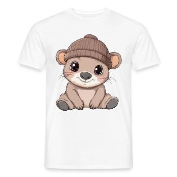 Wombat Cute Cute Baby Kids Animal Cartoon - Men's T-Shirt - white - Front - AI Model Male 178 dark (178cm)