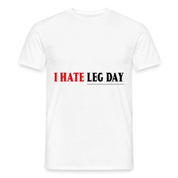 Je déteste la jambe Jour 7 - T-shirt homme - blanc - Devant - AI Model Male 178 dark (178cm)