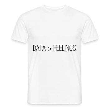 Les données sont plus grandes que les sentiments 3 - T-shirt homme - blanc - Devant - AI Model Male 178 dark (178cm)