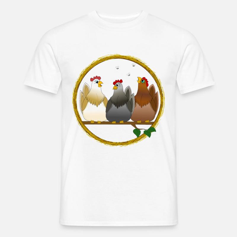 Hens chickens chicken rooster chickens bird egg easter - Men's T-shirt - white