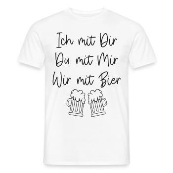 Spruch Sprüche Bier Paar Beziehung Partner Freund - Männer T-Shirt - Weiß - Vorne - AI Model Male 178 dark (178cm)