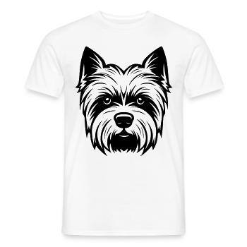 Yorkshire Terrier Dog Head - Men's T-Shirt - white - Front - AI Model Male 178 dark (178cm)