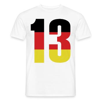 Maillot 13 numéros Allemagne - T-shirt homme - blanc - Devant - AI Model Male 178 dark (178cm)
