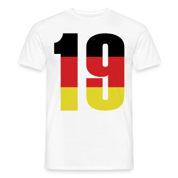 19 Numéro Allemagne Maillot - T-shirt homme - blanc - Devant - AI Model Male 178 dark (178cm)