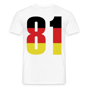 81 Number Germany Jersey - Men's T-Shirt - white - Front - AI Model Male 178 dark (178cm)