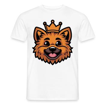 Couronne de tête de chien de Poméranie - T-shirt homme - blanc - Devant - AI Model Male 178 dark (178cm)