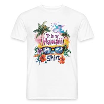 Hawaii Sonnenbrille Aloha Blumen Palmen Strand - Männer T-Shirt - Weiß - Vorne - AI Model Male 178 dark (178cm)