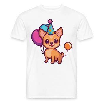 Chihuahua Hunde Geburtstag Comic - Männer T-Shirt - Weiß - Vorne - AI Model Male 178 dark (178cm)
