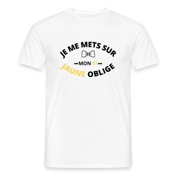 Je me mets sur mon 51 Jaune oblige - T-shirt homme - blanc - Devant - AI Model Male 178 dark (178cm)