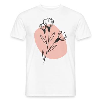 Hand Drawn Flower 1 - Men's T-Shirt - white - Front - AI Model Male 178 dark (178cm)