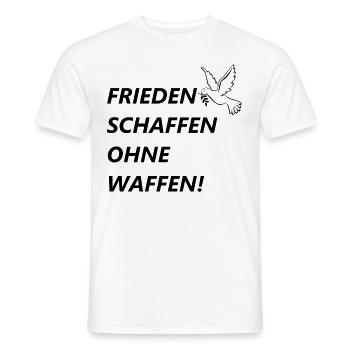Frieden schaffen ohne Waffen! - Friedenstaube - Männer T-Shirt - Weiß - Vorne - AI Model Male 178 dark (178cm)