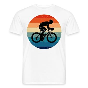 Road Cycling Road Bike Road Bike Road Bike - Men's T-Shirt - white - Front - AI Model Male 178 dark (178cm)