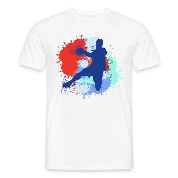 Handball, Handball, Graffiti, Painting, Colorful - Men's T-Shirt - white - Front - AI Model Male 178 dark (178cm)