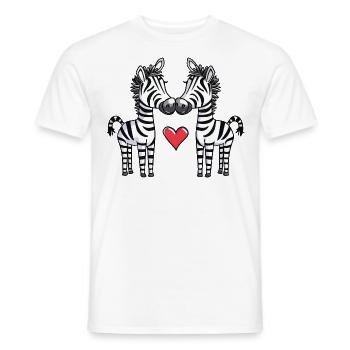 Couple de zèbres Coeur - T-shirt homme - blanc - Devant - AI Model Male 178 dark (178cm)