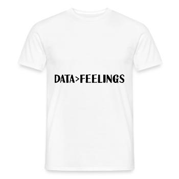 Les données sont plus importantes que les sentiments 2 - T-shirt homme - blanc - Devant - AI Model Male 178 dark (178cm)