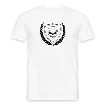 Crâne en blason - T-shirt homme - blanc - Devant - AI Model Male 178 dark (178cm)