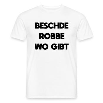 beschde robbe où il y a - T-shirt homme - blanc - Devant - AI Model Male 178 dark (178cm)