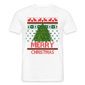 Oldschool christmas tree Merry Christmas - T-shirt homme - blanc - Devant - AI Model Male 178 dark (178cm)