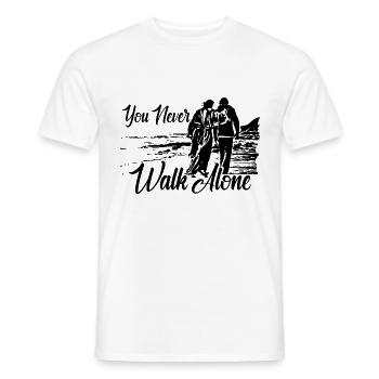 Tu ne marches jamais seul - T-shirt homme - blanc - Devant - AI Model Male 178 dark (178cm)