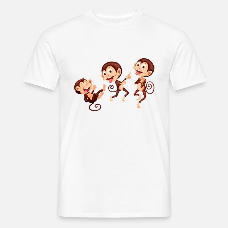 Three Monkeys. Drei Äffchen. - Männer T-Shirt - Weiß