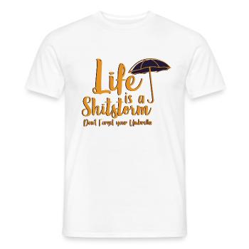 Life is a shitstorm - T-shirt homme - blanc - Devant - AI Model Male 178 dark (178cm)