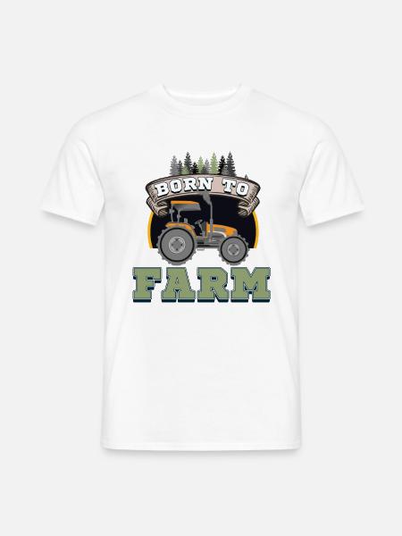 Born to farm - Männer T-Shirt - Weiß