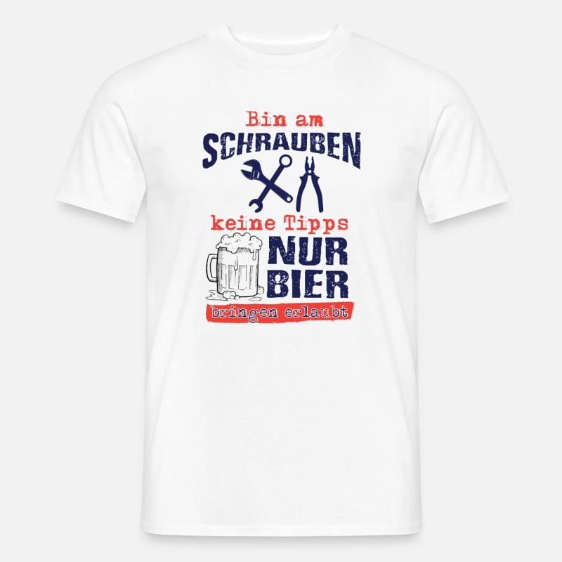 Handwerker Bier - Männer T-Shirt - Weiß