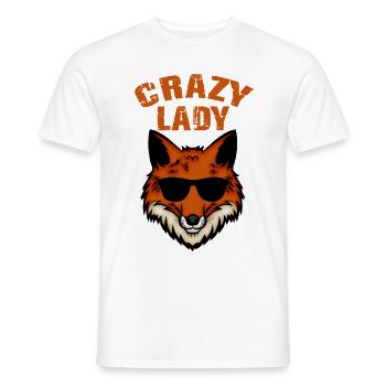 Fox Crazy Lady - Men's T-Shirt - white - Front - AI Model Male 178 dark (178cm)