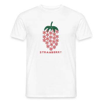 Strawberry, Erdebeere, Abstrait - T-shirt homme - blanc - Devant - AI Model Male 178 dark (178cm)