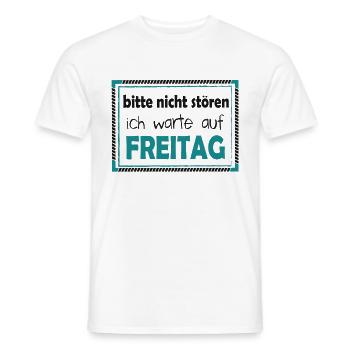 Freitag. Wochenende. Büro. - Männer T-Shirt - Weiß - Vorne - AI Model Male 178 dark (178cm)