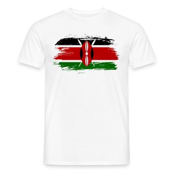Kenya flag flag - Men's T-Shirt - white - Front - AI Model Male 178 dark (178cm)