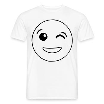 Emoji clin d’oeil croquis noir - T-shirt homme - blanc - Devant - AI Model Male 178 dark (178cm)