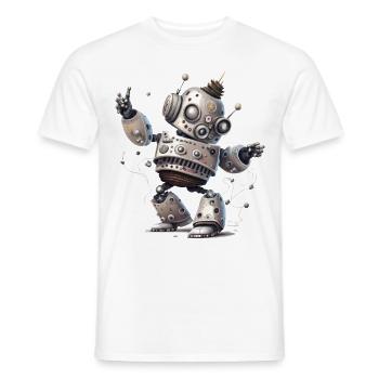 Tanzender Roboter - Männer T-Shirt - Weiß - Vorne - AI Model Male 178 dark (178cm)