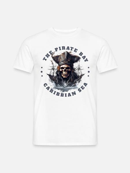 Pirat Totenkopf Jolly Roger Kostüm Geschenkidee - Männer T-Shirt - Weiß